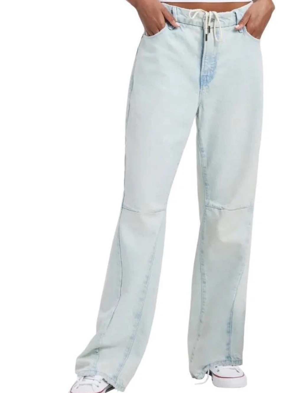 Good American Light Blue Straight-Leg Jeans